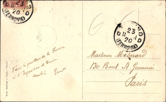 Postcard Torino Turin Piedmont, International Exhibition 1911, Pavilion of France