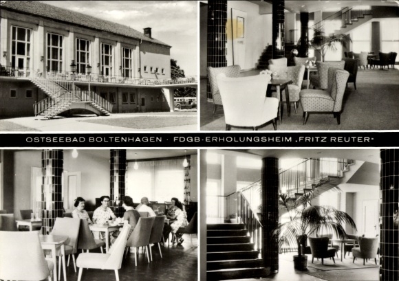 Ak Ostseebad Boltenhagen, Ostseebad  FDGB Erholungsheim, Innenansichten, Treppenhaus