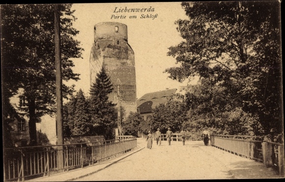 Ak Bad Liebenwerda in Brandenburg, Partie am Schloss