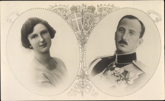 Postcard Prince Boris of Bulgaria, Princess Giovanna, engagement