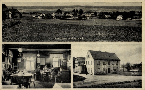 Postcard Kahmer Mohlsdorf Teichwolframsdorf Thuringia, general view, restaurant zur Bleibe