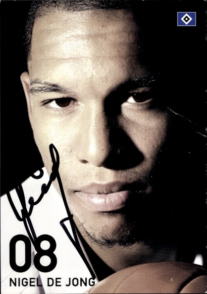 Postcard basketball player Nigel de Jong, autograph