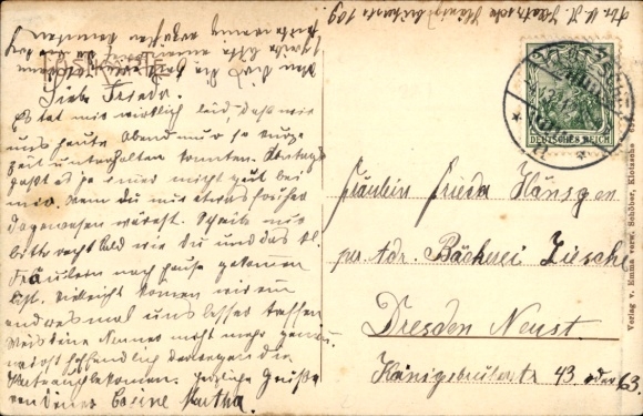 Postcard Dresden North Klotzsche Königswald, Querallee
