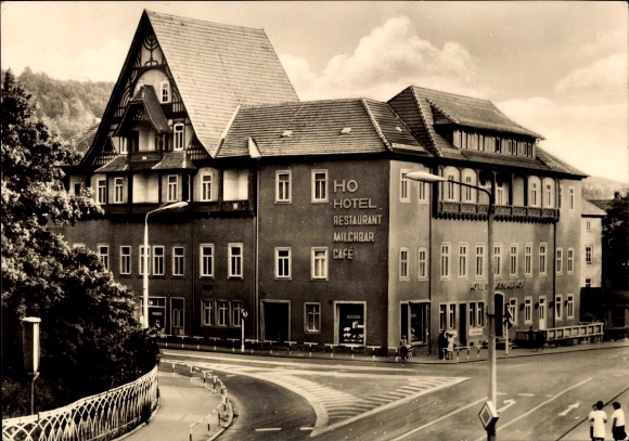 KP Meiningen w Turyngii, hotel HO, restauracja, bar mleczny, kawiarnia, budynek