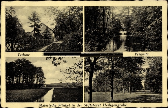 Postcard Heiligengrabe in the Prignitz, Stiftsforst, landscape, Techow
