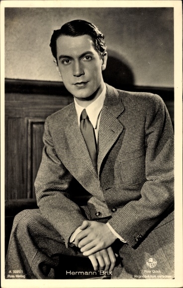 Ak Schauspieler Hermann Brix, Portrait, Ross Verlag A 3331/1