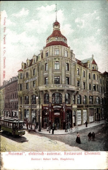 PC Chemnitz in Saxony, Hotel Stadt Gotha, Automat Restaurant, tram