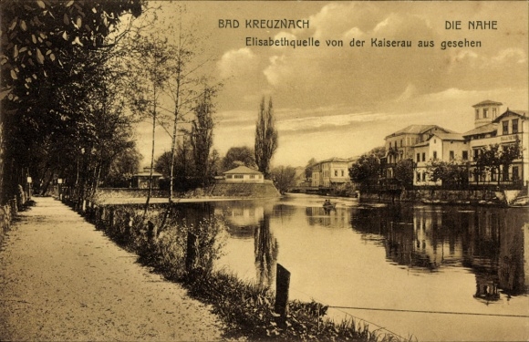 Ak Bad Kreuznach an der Nahe,  Die Nahe, Elisabethquelle, Kaiserau