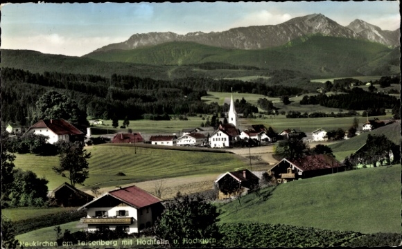 Postcard Neukirchen am Teisenberg Teisendorf in Upper Bavaria, general view, Hochfelln, Hochgern
