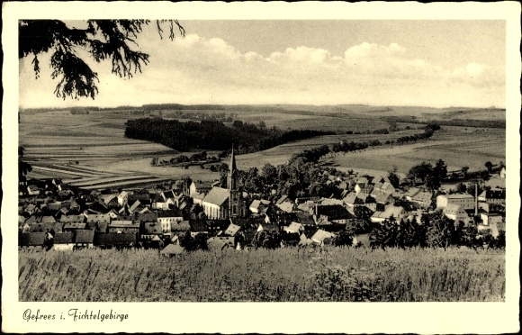 Postcard Gefrees in the Fichtelgebirge Upper Franconia, town view, church