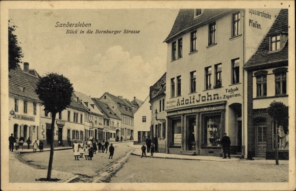 Ak Sandersleben in Anhalt, Bernburger Straße, verkoop van tabak en sigaretten