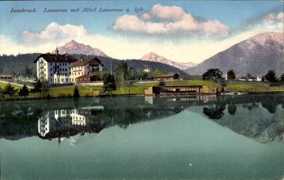 Postcard Innsbruck Tyrol, Lansersee, Hotel Lansersee, Igls