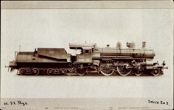 Foto Ak Ungarische Staatsbahn, Magyar Kiralyi Államvasutak, Dampflokomotive 802