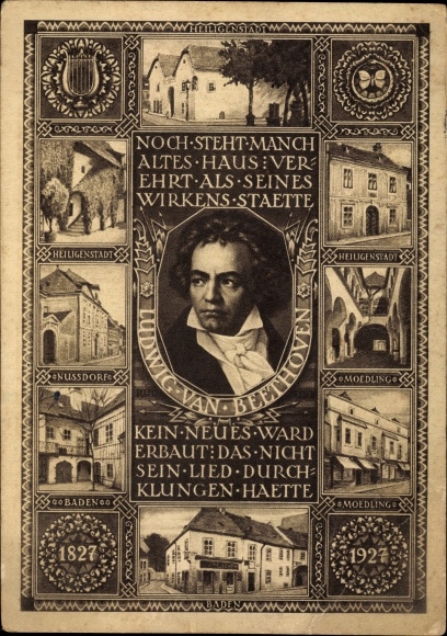Ganzsachen Ak Mödling in Niederösterreich, Komponist Ludwig van Beethoven, Heiligenstadt