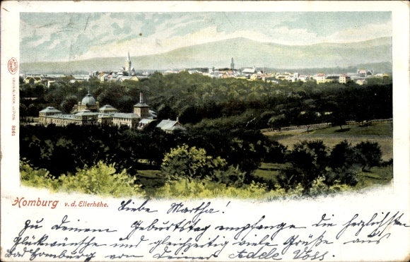 Postcard Bad Homburg vor der Höhe in the Taunus, panorama from the Ellerhöhe