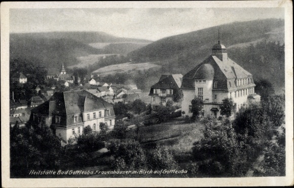 Ak Bad Gottleuba in Saksen, sanatorium Bad Frauenhäuser, uitzicht op Gottleuba