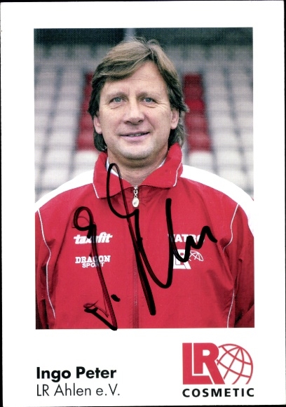 Autogrammkarte Trainer Ingo Peter, Rot Weiss Ahlen, Autogramm