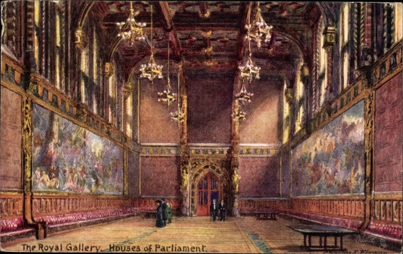 Artist Postcard Flower, Charles, London City, The Royal Gallery, Houses of Parliament
