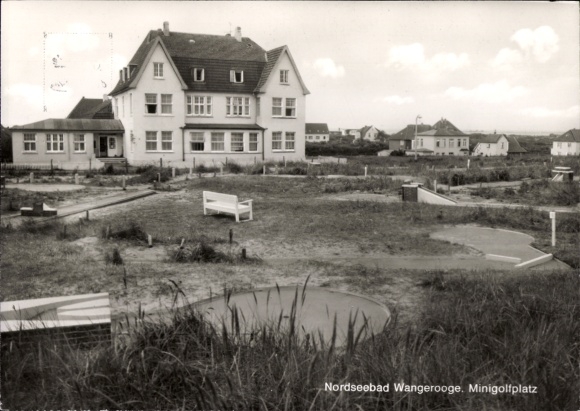 Postcard North Sea resort Wangerooge in East Frisia, mini golf course