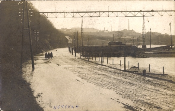 Photo Postcard Weather on the Ruhr, floods