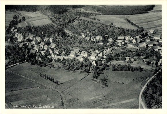 Postcard Gründelhardt Frankenhardt in Württemberg, aerial photograph