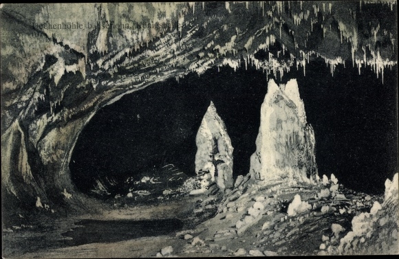 Postcard Green Iserlohn in the Märkisches Kreis, Dechen cave, interior view