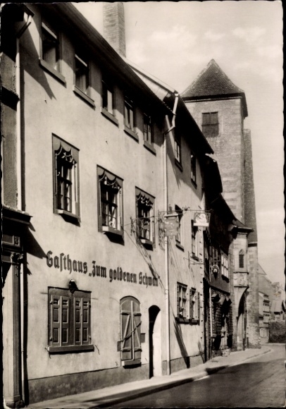 Postcard Erfurt in Thuringia, Inn Zum goldenen Schwan in Michaelisstraße