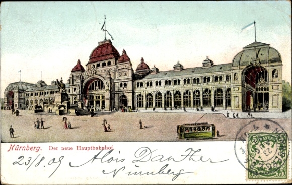 Postcard Nuremberg in Middle Franconia Bavaria, New Central Station