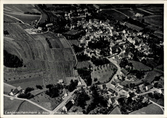 Postcard Langenschemmern Schemmerhofen in Württemberg, aerial photo