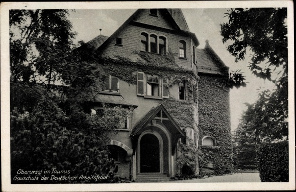 Postcard Oberursel im Taunus Hessen, district school of the German labor front
