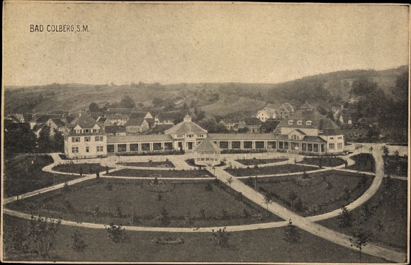 Postcard Bad Colberg Heldburg in Thuringia, whirlpool hall with baths