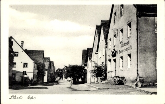 Ansichtkaart Plech in Opper-Franken, straatbeeld, Economie Georg?