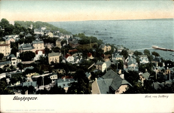 Ak Hamburg Altona Blankenese, Blick vom Süllberg, Häuseransicht, Wasser, Boote