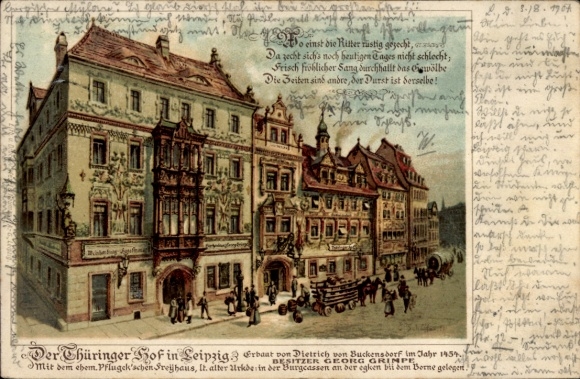 Artist Chromo-Litho Leipzig in Saxony, The Thüringer Hof