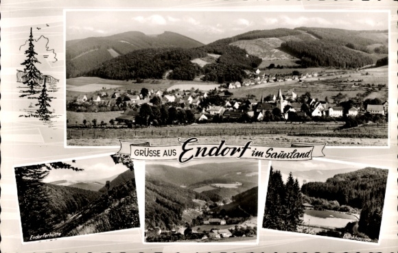Postcard Endorf Sundern Sauerland, Endorferhütte, Panorama