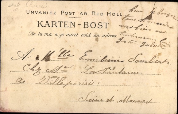 Postcard Island of Batz Finistere, General view, Boat departure
