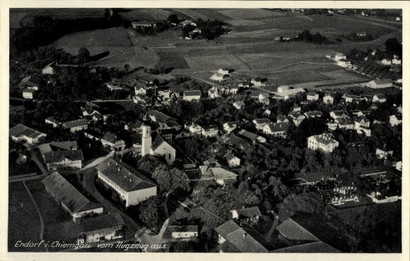 Postcard Bad Endorf im Chiemgau, aerial photograph
