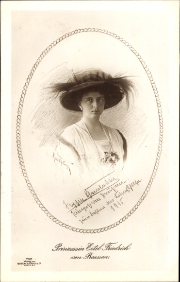 Passepartout Ak Prinzessin Eitel Friedrich von Preußen, Sophie Charlotte von Oldenburg, Liersch 7424