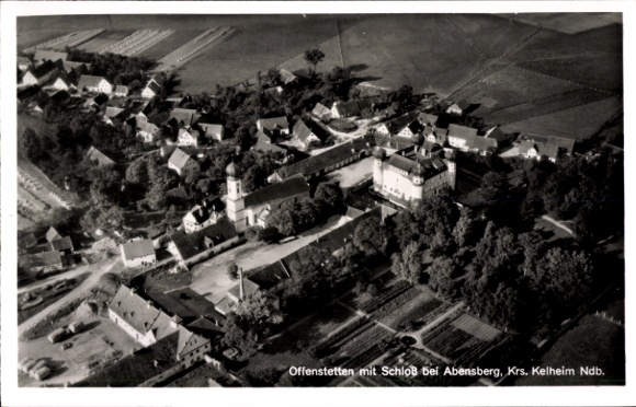 Ak Offenstetten Abensberg an der Abens Niederbayern, Fliegeraufnahme, Kloster, Schloss
