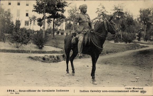 CPA La Guerre 1914, Sous-officier de Cavalerieindine