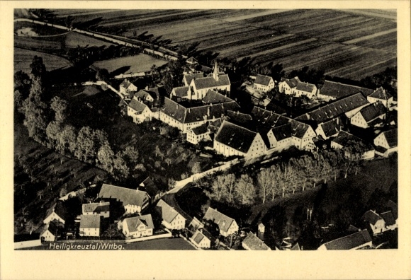 Postcard Heiligkreuztal on the Danube Württemberg, aerial photograph