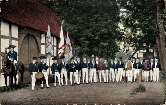 Postcard Artländer Trachtenfest, Schüttenzug