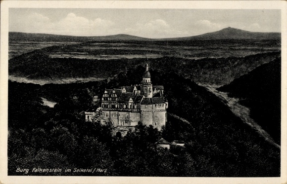 Ak Pansfelde Falkenstein in de Harz, kasteel Falkenstein, Selketal