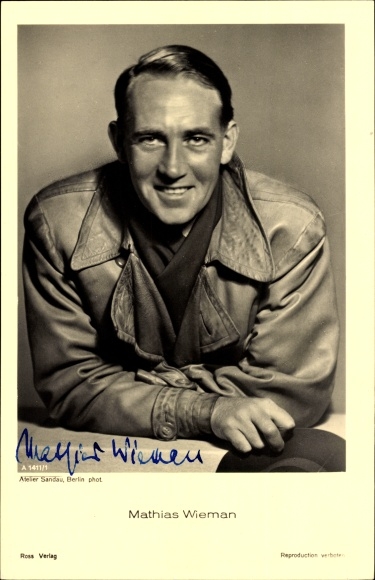 Ak-acteur Mathias Wieman, Ross Verlag A 1411/1, handtekening