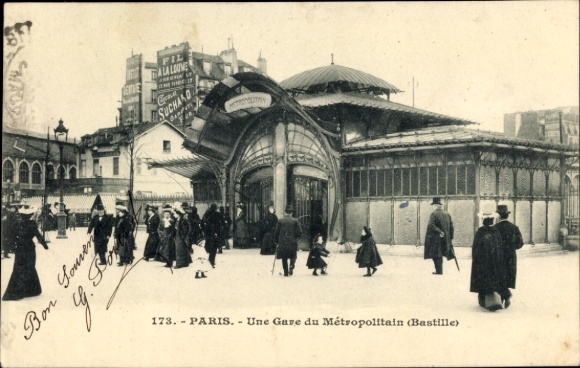 PC Paris XII., Station du Metropolitain, Place de la Bastille, subway station
