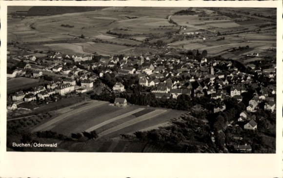 Ak Buchen in het Odenwald Baden, luchtfoto