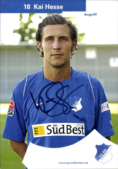 Autogrammkarte Fußballer Kai Hesse, TSG 1899 Hoffenheim, Autogramm