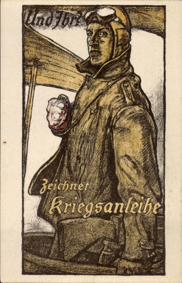 Artist Postcard Erler, And you?, Subscribes to war bonds, Fighter pilot
