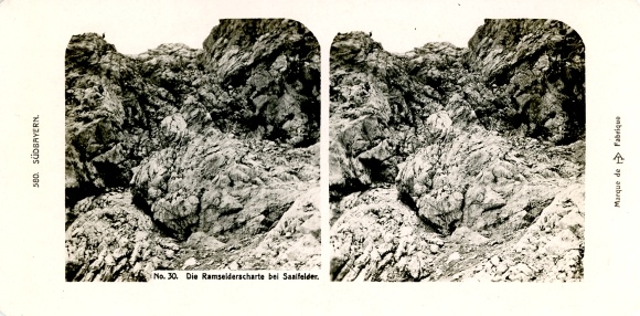 Stereo photo Salzburg Austria, Steinernes Meer, Ramseider Scharte near Saalfelder