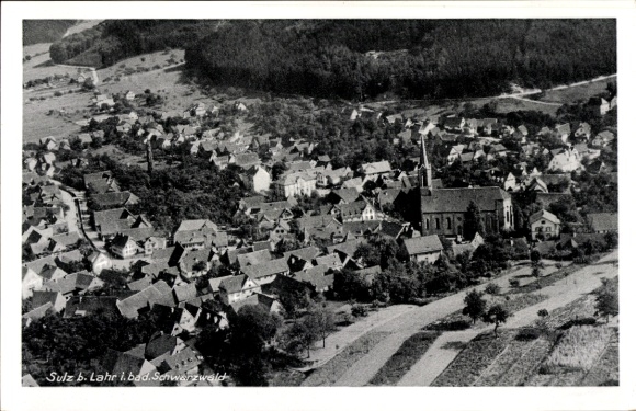Ak Sulz Lahr im Schwarzwald, Fliegeraufnahme